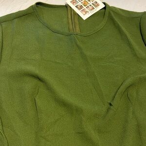 Olive Green Faux Suede V Neck Wrap Mini Dress